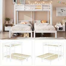 Bunk Bed Triple Sleeper With Side, 3FT, White (90x190cm) (Mattress Not Included) - 1 - View 8