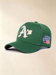 1PC Unisex Curved Brim Baseball Cap, Front Letter Embroidery With Side Letter Number Print, Adjustable Strapback, For Daily, Street, Travel & Hiking - Multicolor - View 12