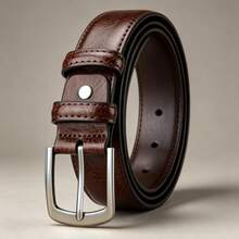 Men's Buckle Belt, Alloy Anti-Scratch Metal Buckle, Fashion Accessory | Exquisite Appearance | High-Quality Leather, Ideal Gift For Father And Husband, Daily Wear, Essential For Professional Attire - Brown - View 6