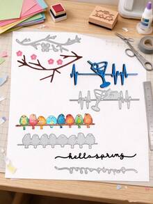 Set Of 4 Metal Cutting Dies Decorative Embossing Die-Cut For Photo Album Invitation Card Making, DIY Handmade Scrapbook Crafts Stencil Supplies - As Shown In the Picture - View 1