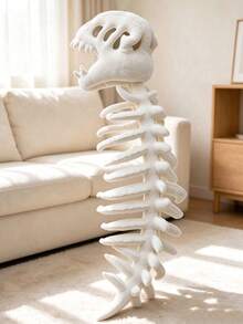 1pc Dinosaur Skeleton Plush Doll With Matching Skeleton Doll Outfit, Fun Birthday Gift For Kids And Girlfriend, Available In Multiple Colors: Gray, Blue, Green, Pink, Purple, Orange, White - Multicolor - View 4