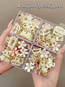 2/6/15/20pcs Elegant Alloy Mini Hair Clips For Women Half-Up Hairstyle Decoration, Pearl Rhinestone Hair Clips, Simple Daily Hair Accessories - Multicolor - View 7