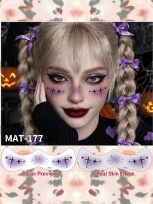 Miếng dán tàn nhang lì cho ngày lễ - Hình xăm tạm thời trên mặt cho Giáng Sinh & Halloween, miếng dán trang điểm chống nước, phù hợp cho tiệc cosplay (Dòng MAT) - Nhiều màu - Xem 15