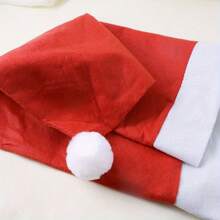 10 Sets (10 Christmas Chair Covers And 10 Tablecloths) - Santa Hat Chair Covers - Christmas Chair Back Covers For Christmas Decoration - Perfect For Dining Table/Home Dining Room/Cafe - Red and White - View 5