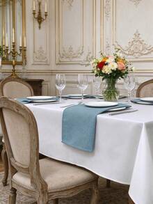 2/6/12PCS French Style Solid Color High Quality Napkins, Flat And Thick, Reusable, Suitable For Weddings, Banquets, Valentine's Day, Picnics, Parties, Gatherings, Home Daily Decoration - Blue - View 5
