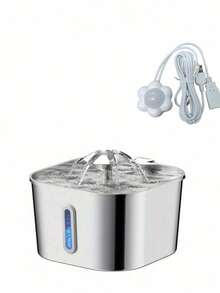 74.4oz/2.2L Automatic Pet Water Fountain/Water Dispenser Replacement Filter Cartridge Available Separately, Stainless Steel Cat Water Fountain With Window, Visible Water Level, USB Powered, With Replacement Filter Cartridge, Suitable For Small And Medium Cats And Dogs - Multicolor - View 13