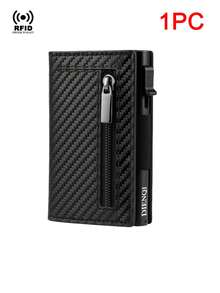 RFID Credit Card Holder Wallet, Men's ID Card & Bank Card Holder, Aluminum Alloy Ultra-Thin Minimalist Wallet, Clutch, Smart Wallet, Suitable For Men, Holiday Gift, Anniversary Gift, Birthday Gift, Accessory, Black Wallet - Multicolor - View 19