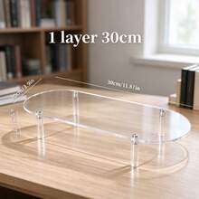 Detachable Acrylic Desktop Organizer, Fashionable Double-Layer Design, Suitable For Storing Cosmetics And Beauty Essentials, Space-Saving, Easy To Assemble, Durable Display Rack - View 8