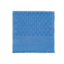 Khăn choàng nữ GUCCI họa tiết jacquard đính tua rua - Xanh nhạt 165904 3G646 4769 - Xem 5