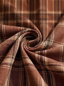 Veyra Day 1pc Rust Red Plaid Square Tablecloth, Farmhouse Style Dining Table Cover, Made Of Polyester, Suitable For Kitchen, Dining Room And Christmas Decor - Rust Red - View 4