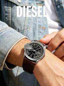 Diesel DZ1206 Men's Practical Gift Watch, Date Display 10BAR Waterproof Durable Daily Watch - Brown - View 4