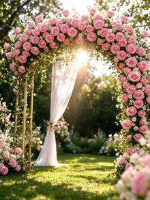 100pcs Artificial Pink Rose, Fake Flowers, Suitable For DIY Wedding Bouquet, Tabletop Decor, Bridal Shower, Valentine's Day Decoration, Party Decor, Home Decor And More - Pink - View 8