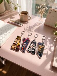 1pc/4pcs Mixed Anime Irregular Cut Acrylic Keychain, Cool Manga Style Character Bag Charm, Lightweight Backpack Key Pendant, Suitable For Anime Fans, Anime Lovers Collection And Gifts Version 2 - Multicolor - View 3