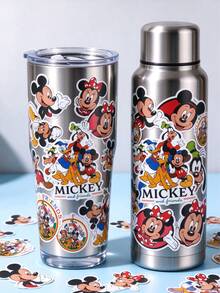 Disney 50pcs Mickey Minnie Stickers, Classic Mickey Minnie Bow Pattern Vinyl Stickers, Cute Waterproof Non-Repeating, Suitable For Water Bottles, Laptops, Phone Cases, Journals, Skateboards Cartoon Stickers, Gift For Cartoon Lovers - A - View 3