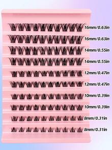 Asiteo 100pcs D-Curl False Eyelash Clusters, Cartoon Style Lashes, 8-16mm Mixed Assortment, Suitable For Daily DIY Makeup, Halloween, Party, Beginner-Friendly, Cosplay Lashes, Manga Lashes, Spiky Lashes, Christmas Gift - D - View 5