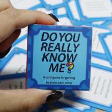 Do You Really Know Me? A Card Game For Mutual Understanding And Bonding, Suitable For Couples/Family And Friends, 14+ Party Game, Party Gift, Creative Birthday Party Favor, Multi-Player Icebreaker Tabletop Game Prop - Blue - View 2