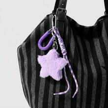 Purple Star Bag Charm, Cute Star Pendant Keychain With Braided Strap, Y2K Style Hanging Accessory For Handbag Backpack Purse, Fashion Decor - Multicolor - View 1