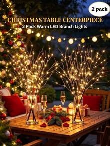 1 Set Realistic Tree Branch Shaped LED Lights,Battery Powered LED Branch Lights,Light Contains 20 LED Beads,Decorated Artificial Small Branches In Vase,Stylish Decor,Bedside Lamp,Romantic Home Decor,Bedroom,Living Room,Camping,Holiday,Party,Wedding - Warm Light - View 4