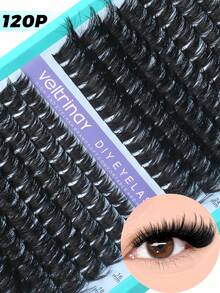 192/224/256/288/320pcs Fluffy Cat Eye Lash Clusters 3D Volume Cluster Lashes 60-150D Thick Soft Individual Lashes Natural Look DIY Lashes Curly Wispy False Eyelashes Multi-Layer Dramatic Fake Eyelashes For Beginners, Dates, Parties, Festivals - View 8