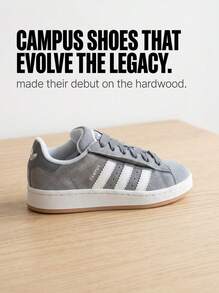 Adidas Campus Teen Sneakers Durable Classic Retro Travel Training Street Style White JQ6384 - Grey - View 5