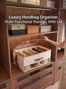 Handbag Storage Box, Closet Divider, Suitable For Handbags, Ties And Scarves; Space-Saving Design, Convenient For Storing Scarves; Sturdy Structure; Lightweight Divider; Multi-Functional Storage Box - Multicolor - View 6