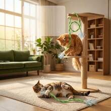 1pc Deformable Twist Rope Cat Toy With Crinkle Paper, Bendable And Shapeable, Makes Sound, Cat Self-Entertainment - Multicolor - View 3