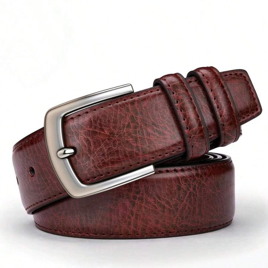Men's Buckle Belt, Alloy Anti-Scratch Metal Buckle, Fashion Accessory | Exquisite Appearance | High-Quality Leather, Ideal Gift For Father And Husband, Daily Wear, Essential For Professional Attire - Brown - View 1