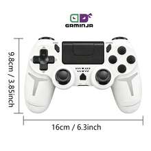 GAMINJA P412 Wireless Game Controller Compatible With P4 Slim P4 Pro Console PC Dual Motor Vibration Six-Axis Motion Sensing With Touchpad Headphone Jack Built-In Speaker 600MAH Battery Capacity - View 11