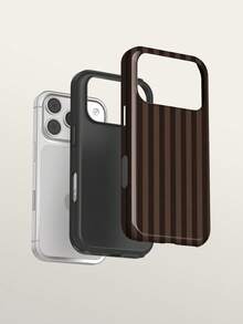 KOOLIFE Effortless Stripe 咖啡風手機殼，相容 iPhone 18 Pro Max、17 Pro Max、16 Pro Max、15 Pro Max、14、13、12、11 - 摩卡棕條紋 - 查看 4