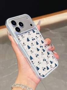 1pc Cute Winter Snowman, Snowflake, Glove And Spruce Christmas Tree Design Pattern Cute Phone Case, Contrast Light Blue Soft Frame, Romantic Autumn/Winter Atmosphere Apple Smartphone Protective Case, Compatible With Iphone 15, 13, 16, 14, 11, 15 Pro, 15 Pro Max, 16 Plus, 16 Pro Max, 14 Pro Max, 17, 17 Pro, 17 Pro Max, 18 Pro, 18 Pro Max Professional Phone Case Protective Cover - Light Blue - View 2