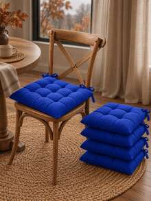 4-6 Pcs Premium Square Seat Cushion – Versatile Floor & Chair Pad For Dining, Office, And Lounge Seating Comfort - Blue - View 2