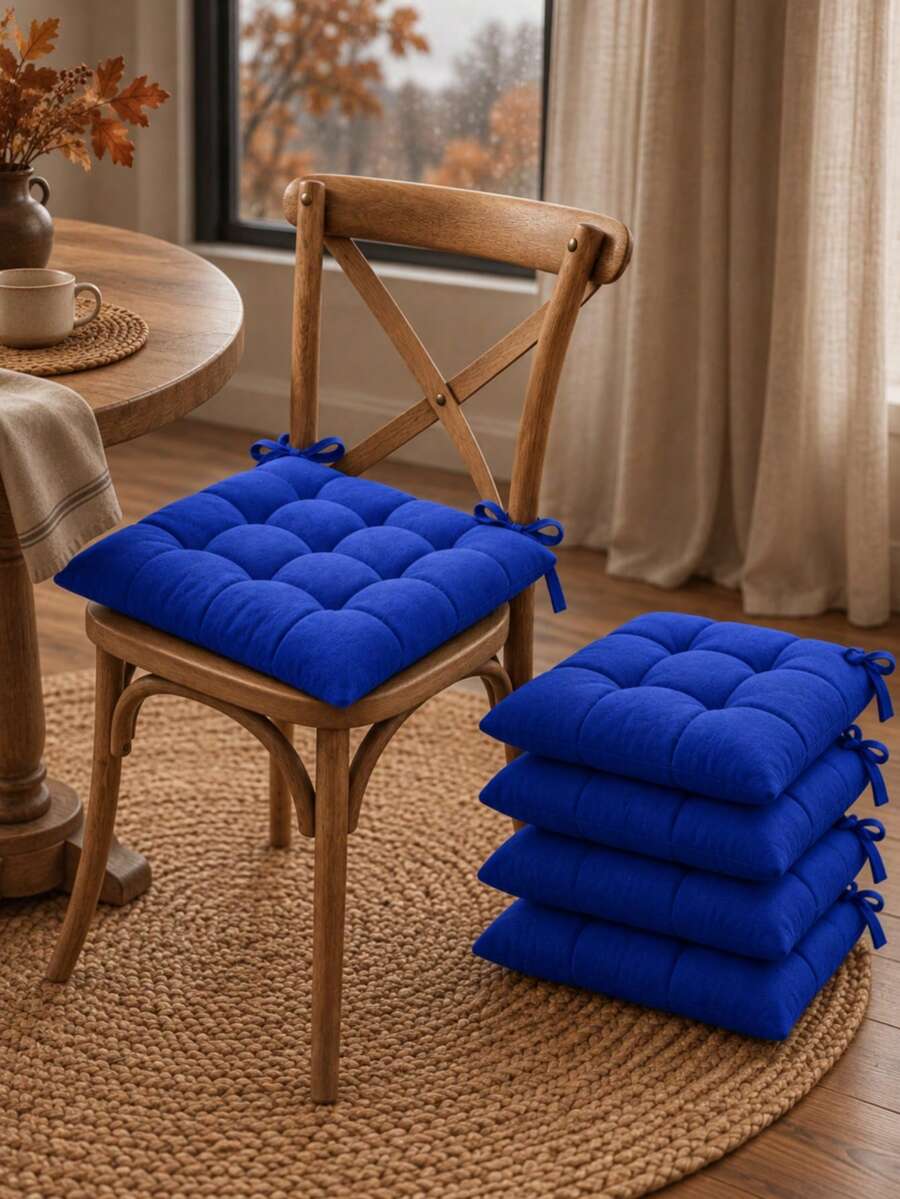 4-6 Pcs Premium Square Seat Cushion – Versatile Floor & Chair Pad For Dining, Office, And Lounge Seating Comfort