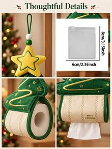 Christmas Tree Shaped Tissue Box - Kitchen Storage Accessory That Can Be Used As Home Decor (Such As Hanging Ornament For Bedroom, Sofa Or Living Room) Or As Car Tissue Holder And Multi-Functional Decorative Item - View 7