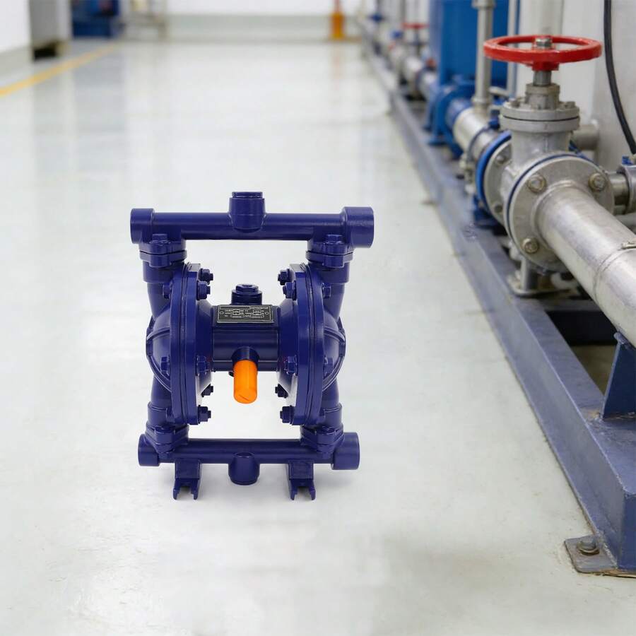 QBY-15Z Air Operated Diaphragm Pump, Cast Iron Pneumatic Double Diaphragm Pump 1/2" Inlet Outlet For Industrial Liquid Delivery - Blue - View 1