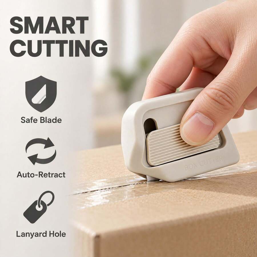 1pc Magnetic Box Opener, Mini Portable Unboxing Cutter, Hidden Blade Express Parcel Carton Opening Tool