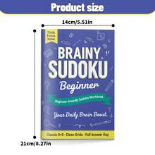 Sudoku Logic Puzzle Notebooks, Progressive 9x9 Number Games, Beginner To Challenge Levels, Brain Training, Focus, Reasoning & Problem-Solving Practice, Clear Grids With Answer Key, Home, Classroom & Travel - 4 Difficulty Levels - View 5