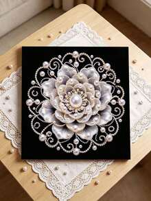 Handmade Pearl Painting Set, Flower Pattern Design Developed By Pearls, Full Set Of Hand Tools, Wall Decoration, Holiday Gifts. - A - View 2