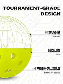 6 quả bóng pickleball Franklin X-40 74MM đúc nguyên khối, phù hợp thi đấu, bền, dùng trong nhà/ngoài trời - Nhiều màu - Xem 2