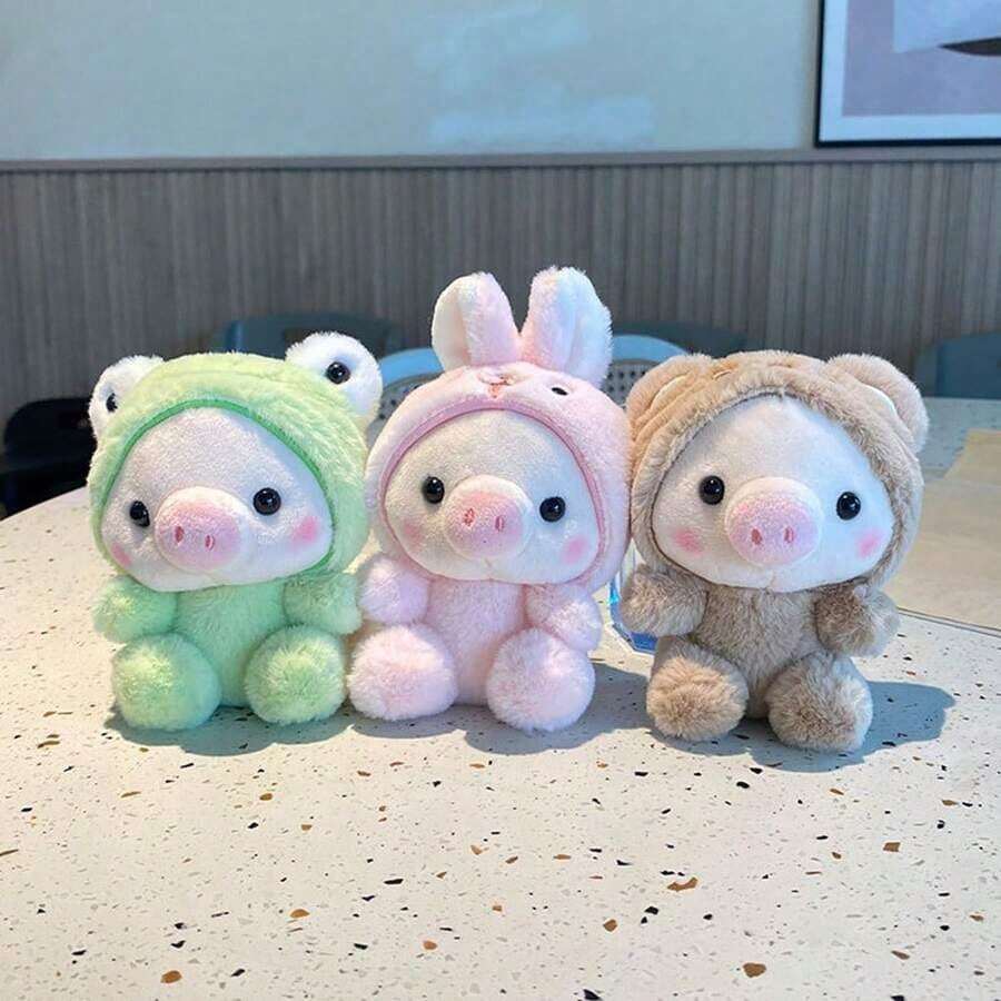 1pc Cute Pig Plush Doll, Backpack Pendant, Pig Doll - Multicolor - View 1