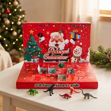 24-Grid Dinosaur Christmas Advent Calendar, Christmas Countdown Toy Blind Box, Mini Dinosaur Toy Surprise Box, Christmas Stocking Stuffer, Children's Birthday Gift Party Favor - Multicolor - View 4