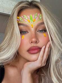 STARTTOOS 1pc Colorful Multi-Particle Self-Adhesive 3D Faux Gem Face Rhinestone Stickers, Holiday Gift, Music Festival, Y2K Makeup Ball Facial Decoration - Multicolor - View 8