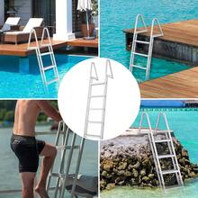 Removable Dock Ladder 5 Steps, 350 Lbs Load Capacity, Pontoon Boat Ladder With 4'' Wide Step & Nonslip Design For Ship/Lake/Pool/Marine Boarding - 5 Steps - View 6