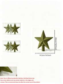1pc Avocado Green Christmas Tree Topper Star, 7.87 Inch Flocked Material Christmas Tree Top Decor Star, Suitable For Holiday Decoration And Home Decor, Indoor And Outdoor Party, Add Festive Sparkle To Home And Office - Avocado Green - View 10