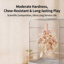 1pc Parrot Hanging Foraging Toy Bird Chewing Toy, Beak Grinding Stress Relief Toy Suitable For Budgies, Cockatoos, Bird Cage Accessories - View 3