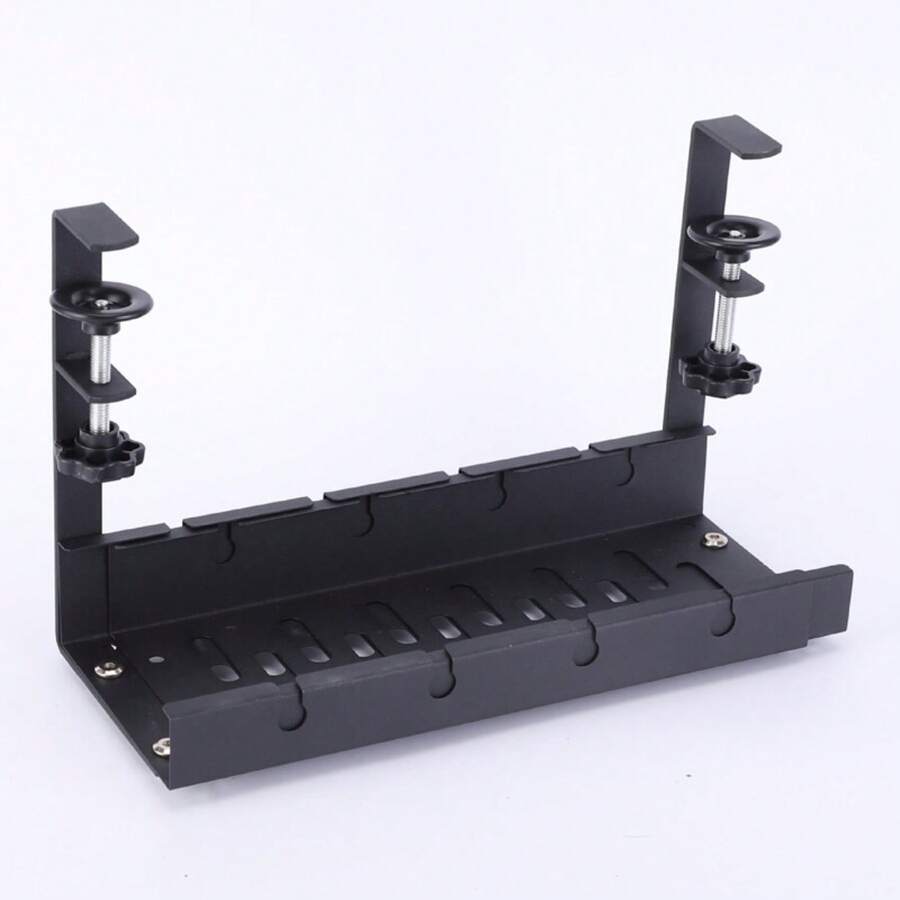 No Drill Cable Tray With Clamp Under Desk Cable Management Tray Wire Management - View 1