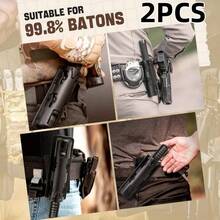 2pcs 360° Rotating Telescopic Baton Sleeve, Universal Quick-Release Telescopic Baton Holder, Portable Outdoor Tactical Baton Case, Baton Not Included - View 7