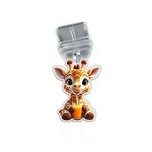 Giraffe Drinking Juice 2D Acrylic Pendant Phone Dust Plug, Compatible With Apple Type-C Dust Plug - Multicolor - View 5