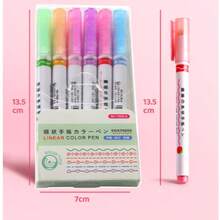 Bộ 6 bút highlight đường cong lượn sóng dùng để ghi chép nhật ký và vẽ - Nhiều màu - Xem 7