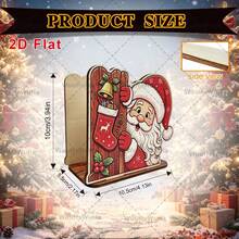 2D Flat 1PC Christmas Desktop Ornament Wooden Tissue Holder Santa Claus Photo Prop Decoration Winter Home Holiday Creative Gift New Year Decor Prop - Multicolor - View 6