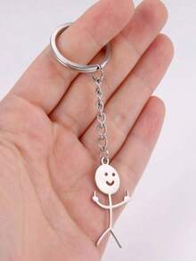 Fun Graffiti Stainless Steel Hand Gesture Keychain Pendant, Suitable For Bag And Car Accessory Decoration, Personalized Keychain - Multicolor - View 1